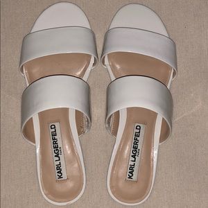 Karl Lagerfeld white leather sandals